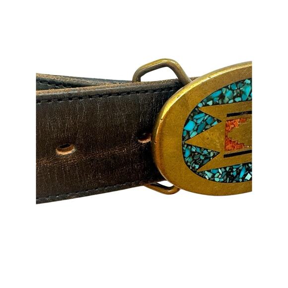 WESTERN Belt Woven Horse Hair Leather Size 32\